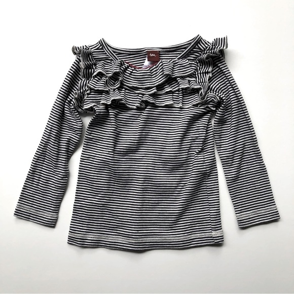 Tea Collection Ruffle Stripe Top - Picture 1 of 3